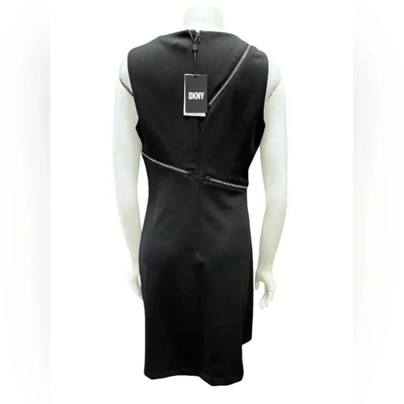 DKNY NWT Dress Fit & Flare Sleeveless Zipper Black Midi Size 8 - Picture 6 of 12